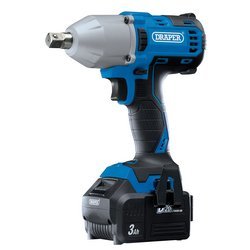 Draper D20 20V Brushless Mid-Torque Impact Wrench, 1/2", 2 x 3.0Ah Batteries, 1 x Charger, 400Nm