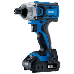 Draper D20 20V Brushless Impact Driver, 1/4", 2 x 2.0Ah Batteries and Charger, 180Nm