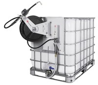 454699 - SAMOA Pumpmaster 2, 3:1 Ratio Air Operated Side Mounted Oil Pump Package for 1000 Litre IBC with 10m Single Arm Hose Reel