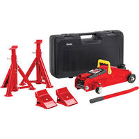 Clarke 5-Piece 2 Tonne Trolley Jack, Chock and Axle Stand Set (1T per stand)
